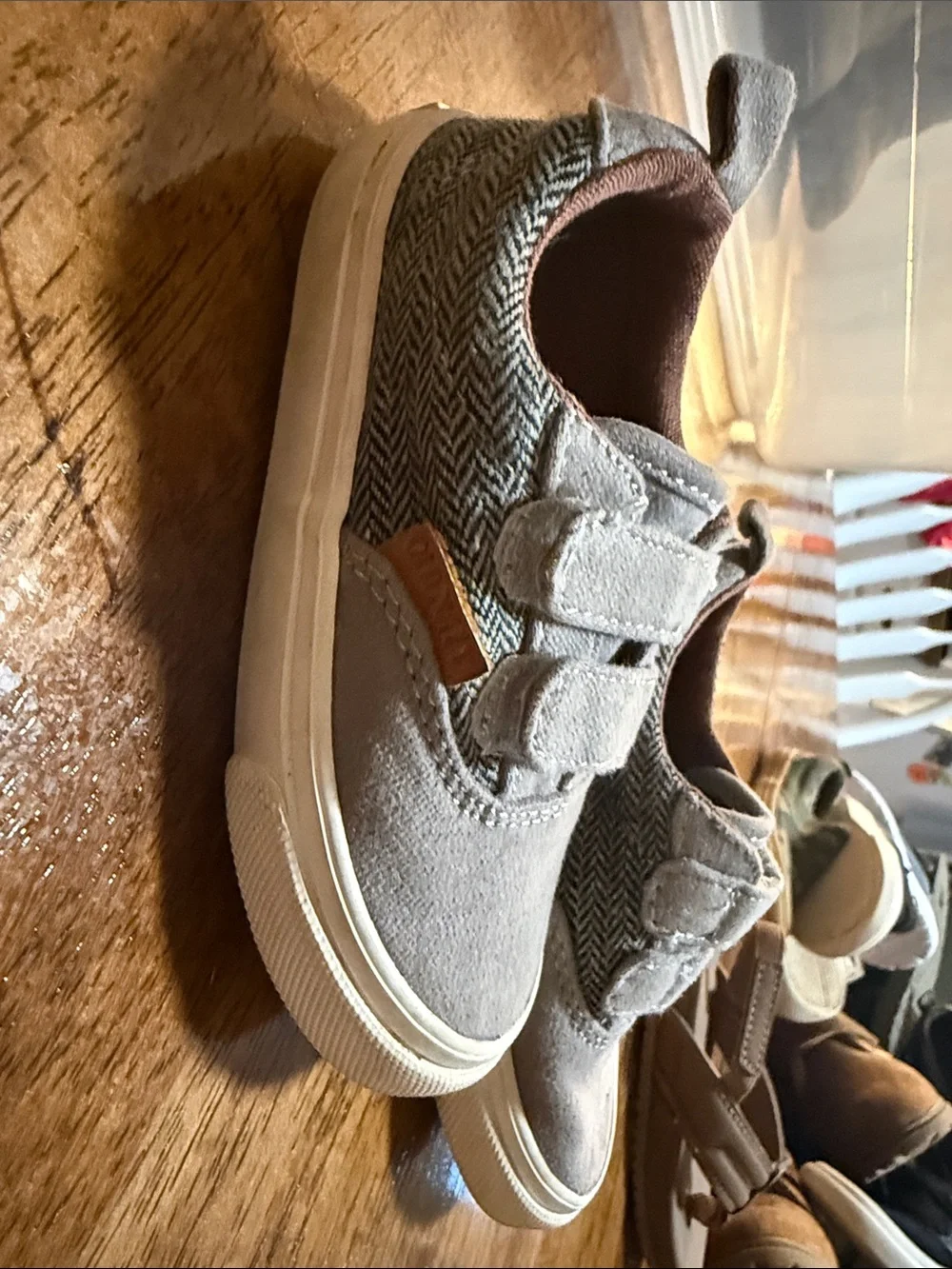 Kids Gray Velcro Sneakers